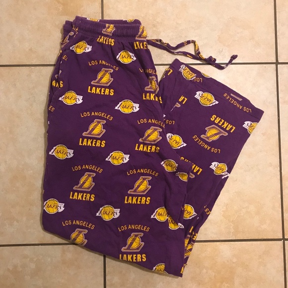 NBA LA Lakers Purple/Gold Pajama Sweatpants M - Picture 2 of 5